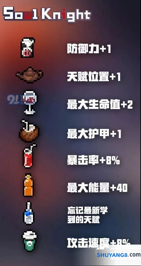 元气骑士饮料效果汇总 作用属性全面解析