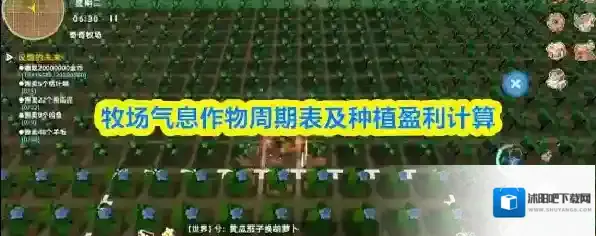 牧场气息作物周期表及种植盈利计算