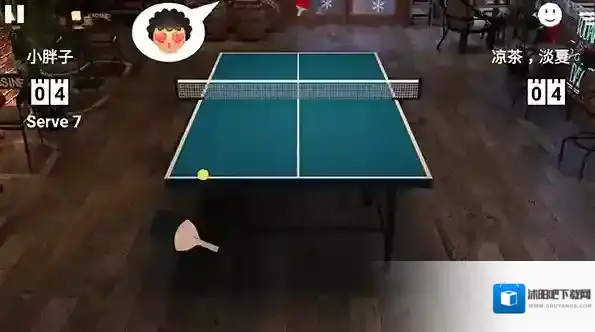 虚拟乒乓球游戏中