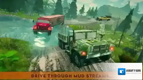 泥泞的越野卡车驾驶