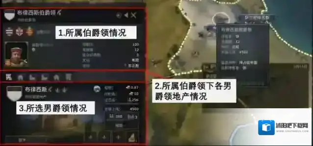 十字军之王3 男爵领的界面可以看到哪些信息