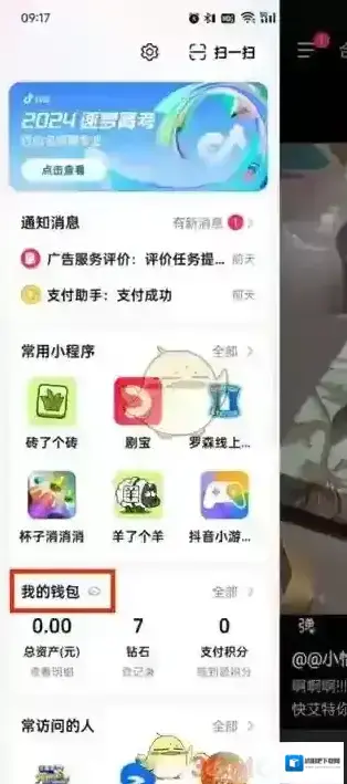 抖音我的钱包
